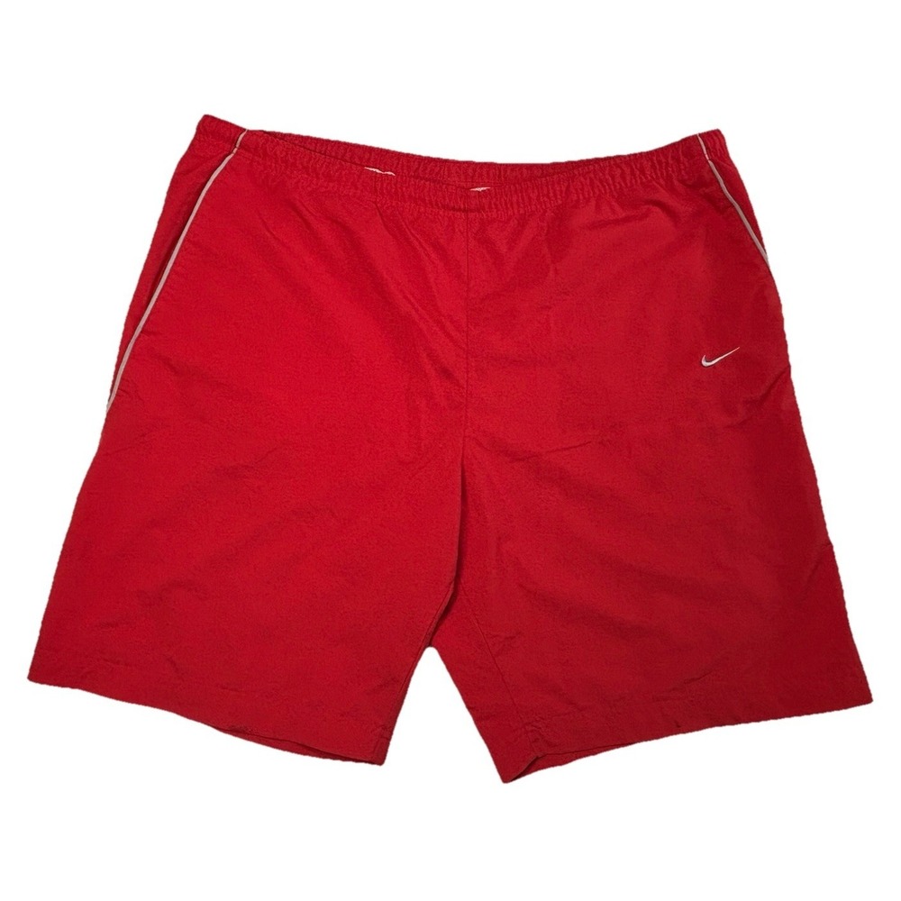 Vintage Y2K Nike Red Mesh Lined Athletic Swim Shorts Men's XL 40 Waist